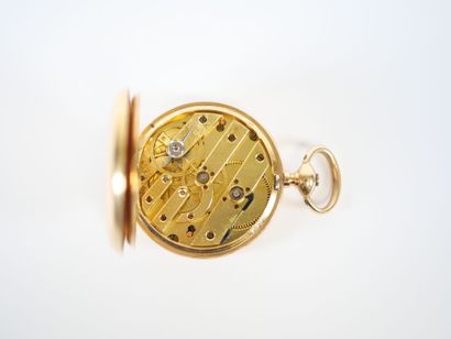 18K yellow gold collar watch, mechanical...