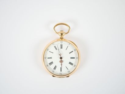 18K yellow gold collar watch, mechanical...