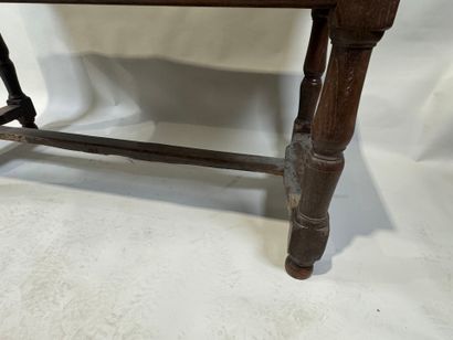 Rectangular molded oak table opening with...