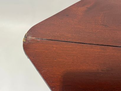 Triangular console table in molded mahogany,...