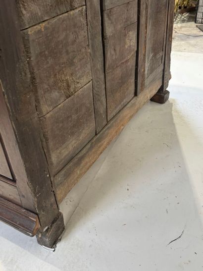 Molded and carved wooden sideboard opening...
