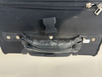 LANCEL.
Black canvas and leather travel case...