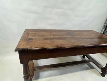 Rectangular molded oak table opening with...