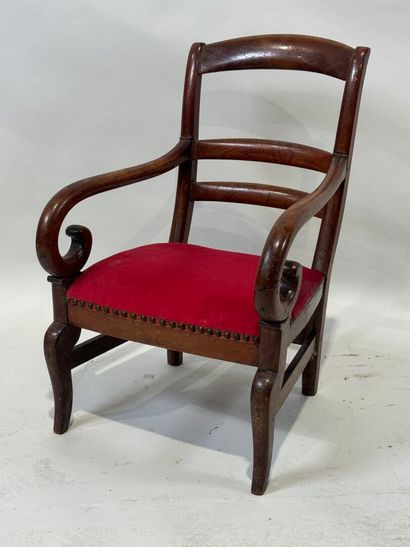Small children's armchair with mahogany stock,...