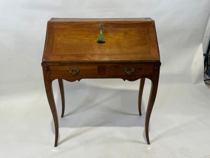 Sloping desk in cherrywood, the upper part...
