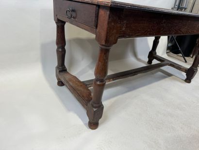Rectangular molded oak table opening with...