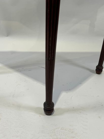 Triangular console table in molded mahogany,...