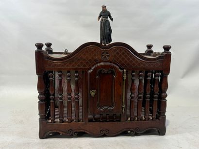 Provençal openwork walnut bread cabinet opening...