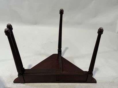 Triangular console table in molded mahogany,...