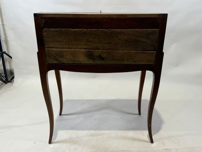 Sloping desk in cherrywood, the upper part...