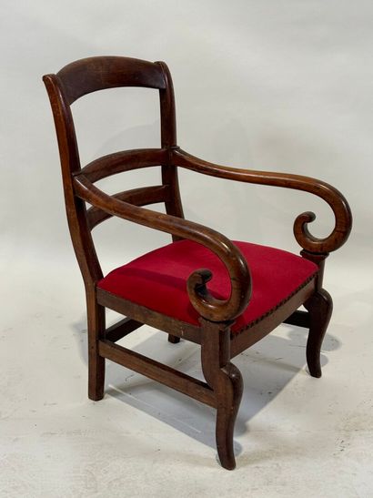 Small children's armchair with mahogany stock,...