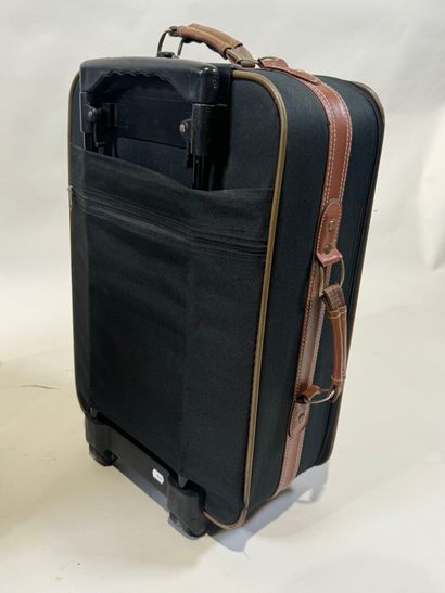 LANCEL.
Black canvas and leather travel case...