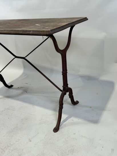 Rectangular bistro table, oak top, cast-iron...
