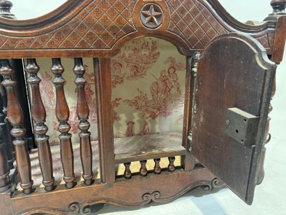 Provençal openwork walnut bread cabinet opening...