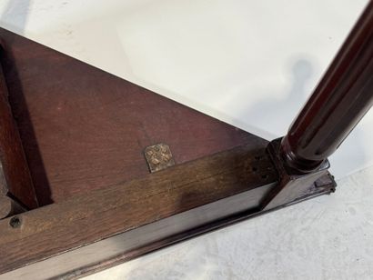 Triangular console table in molded mahogany,...