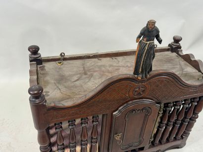Provençal openwork walnut bread cabinet opening...