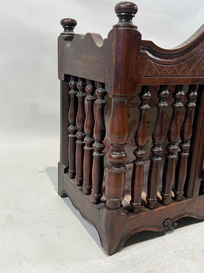 Provençal openwork walnut bread cabinet opening...