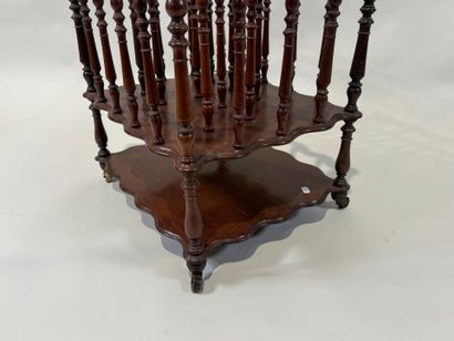 Mahogany magazine rack with openwork bars...