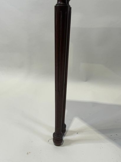 Triangular console table in molded mahogany,...