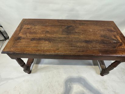 Rectangular molded oak table opening with...