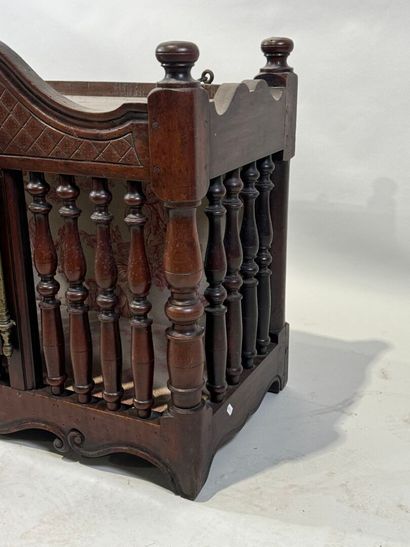 Provençal openwork walnut bread cabinet opening...