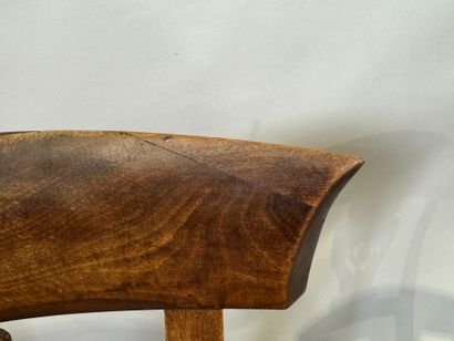 Set of four walnut chairs, straw seat, openwork...