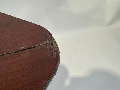 Triangular console table in molded mahogany,...
