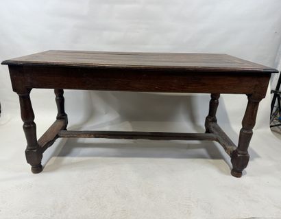 Rectangular molded oak table opening with...