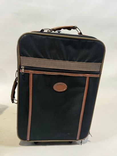 LANCEL.
Black canvas and leather travel case...