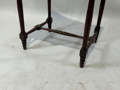 Small wooden child's desk opening with one...