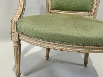 Cabriolet armchair in molded and lacquered...