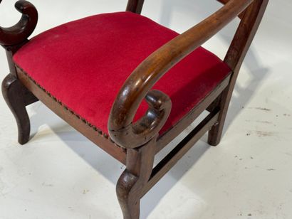 Small children's armchair with mahogany stock,...