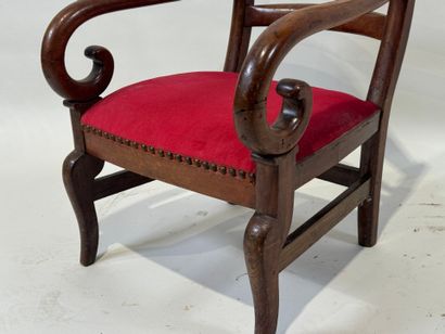 Small children's armchair with mahogany stock,...
