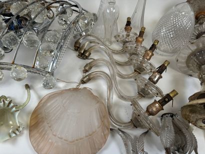 Important lot of crystals and glassware for...