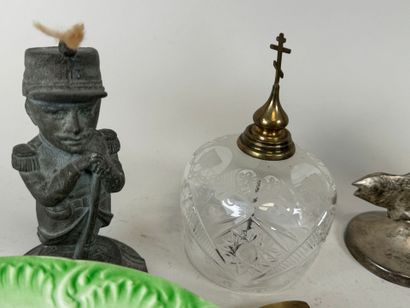 Lot of various objects including candlesticks,...