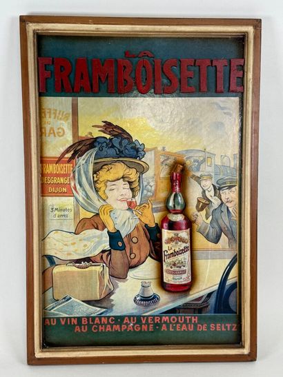 Panneau publicitaire en bois chromolithographié...