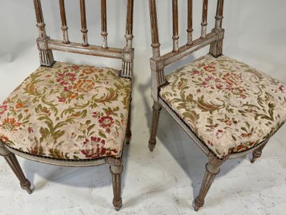Pair of molded and lacquered wood chairs,...