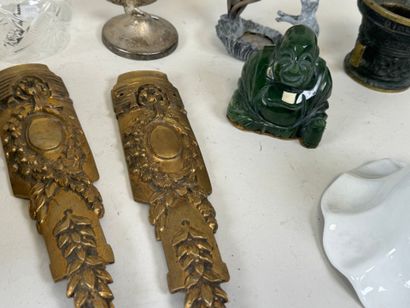 Lot of various objects including candlesticks,...