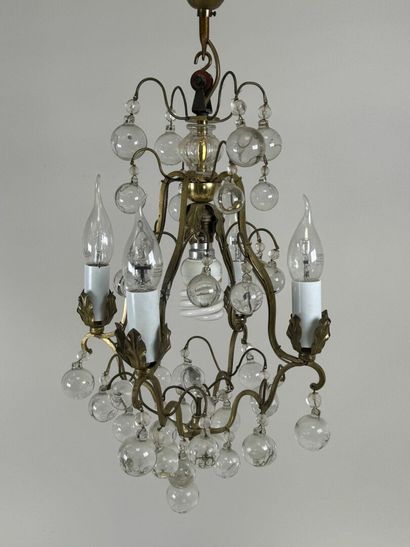 Small ormolu chandelier with 5 lights including...