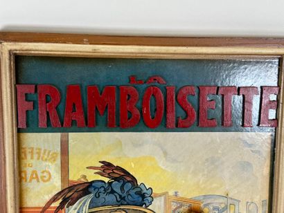Panneau publicitaire en bois chromolithographié...