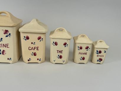 BADONVILLER.
Série de 6 pots à épices en...
