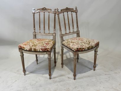 Pair of molded and lacquered wood chairs,...
