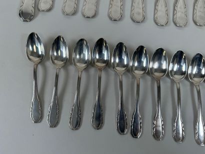 Partie de ménagère en métal argenté modèle...