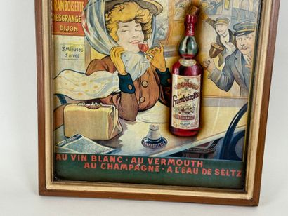 Panneau publicitaire en bois chromolithographié...