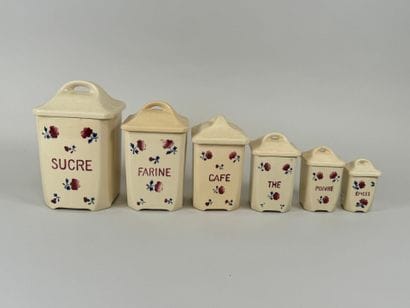 BADONVILLER.
Série de 6 pots à épices en...