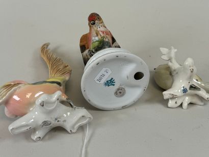 Manufacture Karl ENS (XXe).
Lot de deux oiseaux...