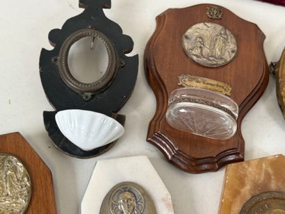 Collection of holy water fonts and small...