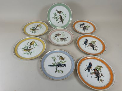 HAVILAND in LIMOGES.
Series of 8 polychrome...