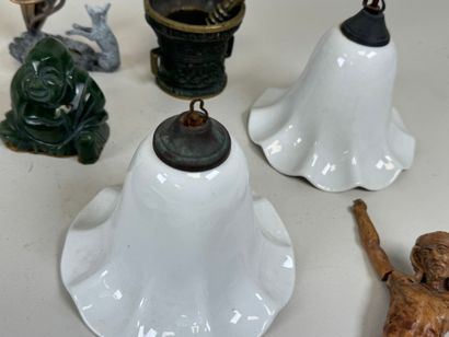 Lot of various objects including candlesticks,...