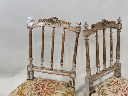 Pair of molded and lacquered wood chairs,...